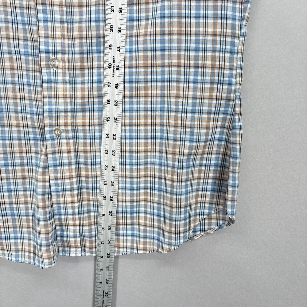 Vintage Levis Shirt Mens XL Blue Beige Plaid Workshirt Pockets Made USA‎ 70s